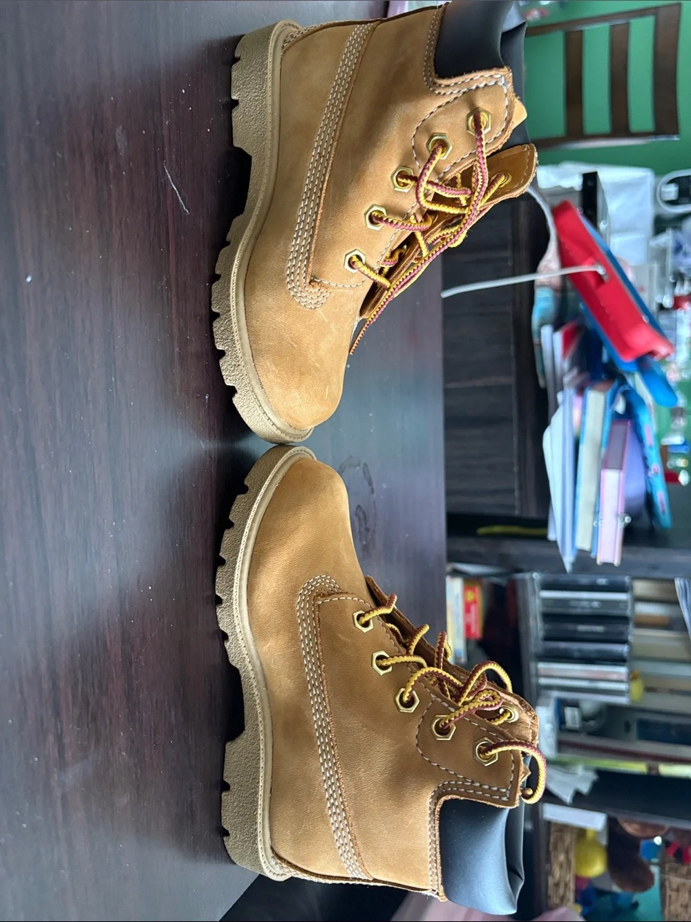Kids timberland Wheat Nubuck Lace-Up Work Boots